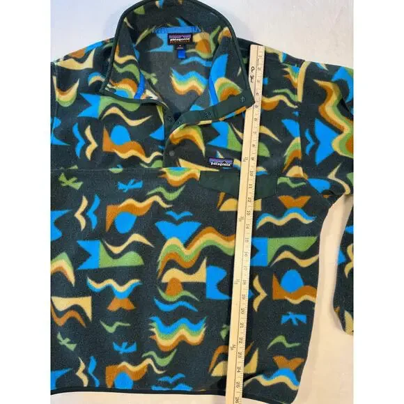 Patagonia Synchilla Arctic Collage Northern Green Fleece Pullover M - Picture 11 of 15